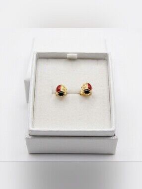10k Gold Ladybug Stud Earrings [5.3mm]